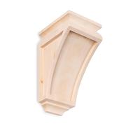 WADDELL Hardwood Grand Mission Corbel, 1 Count (Medium) | 9.5" x 5.75" x 4.75" w/ Pre-Installed Keyhole Plate | Unfinished Decorative Corbels for Countertop, Fireplace Mantel, Shelf, DIY Home Projects