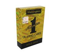 Waddingtons Number 1 Classic Gold Playing Cards - Waterproof Plastic Deck with Holographic Effects (Code 29391)