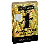 Waddingtons Number 1 Classic Gold Playing Cards - Waterproof Plastic Deck with Holographic Effects (Code 29391)