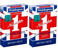 Waddingtons Number 1 Union Jack Playing Card Game, play your favourite games from Snap to Poker with this Union Jack edition, great travel companion, gift and toy for players aged 6 plus (Pack of 2)
