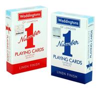Waddingtons of London Set of 2 Number 1 Playing Cards Blue & Red