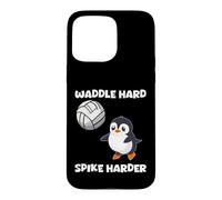 Waddle Hard Spike Harder Funny Penguin Player Animal Lover Case for iPhone 15 Pro Max