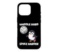 Waddle Hard Spike Harder Funny Penguin Player Animal Lover Case for iPhone 16 Pro