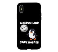 Waddle Hard Spike Harder Funny Penguin Player Animal Lover Case for iPhone X/XS