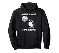 Waddle Hard Spike Harder Funny Penguin Player Animal Lover Pullover Hoodie
