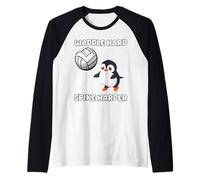 Waddle Hard Spike Harder Funny Penguin Player Animal Lover Raglan Baseball Tee