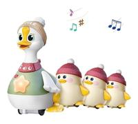 Waddling Ducks, Dancing Mama Duck, Dancing Crawling Duck Toy with Light-Up Features, Musical Dancing Ducks Toy Set with Mama and Babys for Crawling and Learning, Gift for Boys Girls 6-12 Months