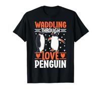 Waddling Through Love Penguin Cute Romantic T-Shirt