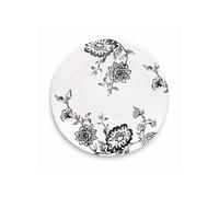 Wade WA967041BLK Botanical Night Set of 4 Dinner Plates with Black Floral Design, Crafted from Earthenware, Made in Stoke-on-Trent, 28cm, Black