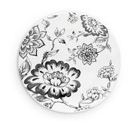 Wade WA967021BLK Botanical Night Dinner Plate with Black Floral Design, Crafted from Earthenware, Made in Stoke-on-Trent, 28cm, Black