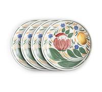 Wade Capri Set of 4 Dinner Plates with Vibrant Mediterranean Inspired Design, Crafted from Earthenware, Made in Stoke-on-Trent, 28cm, Multi-Coloured, WA967049CAP