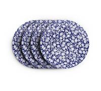 Wade Eton Set of Four Side Plates with Blue Strawberry Design, Crafted from Earthenware, Made in Stoke-on-Trent, 22.75cm, Blue