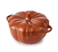 Wade Large Pumpkin Casserole Dish with Smooth Glaze Interior, Stoneware, 1.1L Capacity, 23cm, Orange