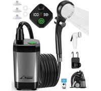 WADEO Portable Camping Shower, [6000mAh] [Vibrant Colours] Rechargeable Battery Shower Pump, Outdoor Shower Kit for Beach, Pet, Travel, Car
