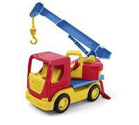 Wader 35317 Tech Truck with Crane, Movable Hook, Rotating Attachment and Sturdy Steel Axles, Approx. 26 x 11.5 x 32 cm, from 12 Months, Ideal as a Gift for Creative Play