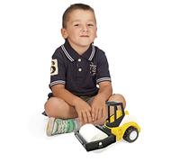 Wader 35365 Tech Truck Road Roller with Sturdy Steel Axles, Approx. 26 x 14.5 x 19 cm, Yellow, from 12 Months, Ideal as a Gift for Creative Play