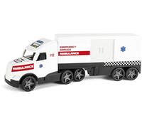 Wader 36211 Magic Truck Ambulance Emergency Vehicle with Side Door, Size Approx. 79 cm, for Children from 3 Years, Suitable as a Gift for Creative Play