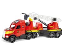 Wader 36221 Magic Truck Fire Brigade with Extendable Ladder, Water Sprayer and Luminous Headlights, Size Approx. 79 cm, for Children from 3 Years, Gift for Creative Play