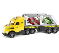 Wader 36231 Magic Truck Car Transporter with 2 Vehicles and Downhill Ramps, Size Approx. 79 cm, for Children from 3 Years, Suitable as a Gift for Creative Play