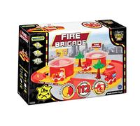 Wader 53510 Play Tracks City Brigade Playset with Easy Assembly, Road System 3.1 m, Includes Fire Stations, Vehicles, Decorations and Stickers, from 1 Year, Multicoloured, Standard