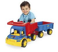 Wader 65100 Truck Gigant Tipper with Lockable Trough and Trailer, from 12 Months, can Hold up to 150 kg or 60 kg, Approx. 42", Blue/red, Standard