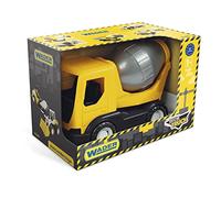 Wader Tech Truck 35363 Concrete Mixer with Rotating Drum and Sturdy Steel Axles, Approx. 26 x 14.5 x 19 cm, Yellow, from 12 Months, Ideal as a Gift for Creative Play