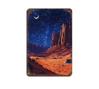 Wadi Rum Desert at Night Retro Poster Metal Tin Sign Chic Art Retro Iron Painting Bar People Cave Cafe Family Garage Poster Wall Decoration 8x12inch(20x30cm)