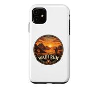Wadi Rum Desert Landscape with Sunset and Camel Nomads Case for iPhone 11