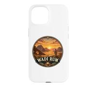 Wadi Rum Desert Landscape with Sunset and Camel Nomads Case for iPhone 15