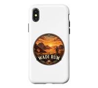 Wadi Rum Desert Landscape with Sunset and Camel Nomads Case for iPhone X/XS