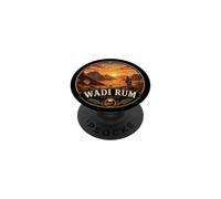 Wadi Rum Desert Landscape with Sunset and Camel Nomads PopSockets Adhesive PopGrip