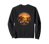 Wadi Rum Desert Landscape with Sunset and Camel Nomads Sweatshirt