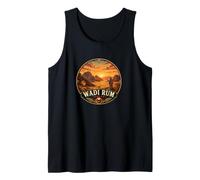 Wadi Rum Desert Landscape with Sunset and Camel Nomads Tank Top
