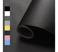 WADILE Peel and Stick Wallpaper - 40cm X 10m Solid Color Contact Paper, Waterproof Vinyl, Textured Black