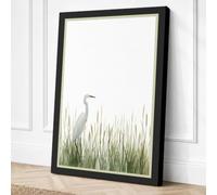 Wading Bird at Rest Canvas Wall Art Print 18x12 Inch (46 x 30 cm)