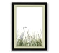 Wading Bird at Rest Minimalist Framed Wall Art Print A3 (42×29.7cm) Black, Wall Decor for Living Room, Bedroom, Office & Home, Ready to Hang, Art Gift