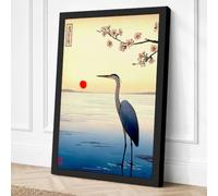 Wading Bird at Sunrise Canvas Wall Art Print 18x12 Inch