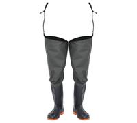 Wading Boots Dark Green Size 7 PVC Coated Polyester Adjustable Braces Waterproof for Fishing Hunting Farming Outdoor Activities