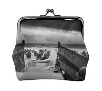 Wading Through Water Print Print Coin Purse for Men Women Leather Kiss Lock Small Pouch Coin Wallet