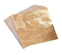 Wadities 100pcs Imitation Gold Leaf Sheets, 14 x 14 cm Gold Foil Multipurpose Gold Leaf for Nail, Art & DIY Project, Picture Frame, Home Wall, Interior and Multi Artistic Decoration (Champagne Gold)