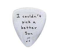 WADNGXM Guitar Pick, Stainless Steel, Personalized Gift for Son, Compatible with Guitar, Silver