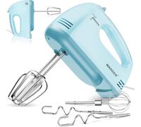 WADODO Electric Hand Mixer, 7-Speeds Small Handheld Mixer with 304 Stainless Steel Beaters, Dough Hooks & Whisk Attachment, Portable Food KitchenMixer for Baking Cake Cookies Cream, Blue