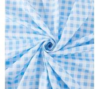 WADORN 1.1Yards Gingham Premium Cotton Quilting Fabric Sold by The Yard, 63" Width 100% Cotton Light Blue and White Buffalo Plaid Sewing Fabrics for DIY Quilting Sewing Craft Tablecloth Cloth Curtain