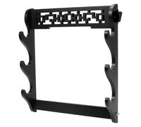 WADORN 1 set Black Katana Wall Mount Samurai Sword Holder 3 Tier Classic Sword Display Hanger for Collection Display Gift Home Office Decor Birthday Christmas Decoration,15"x15.1"x2.9"