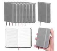 WADORN 10 Pack Mini Notebooks Bulk A7 Pocket Notebook Small Hardcover Journal Notepad with Thick Lined Paper 4.3 x 2.9 In for Work Business Office School Travel Planning Note Taking Meeting, Gray