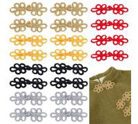 WADORN 10 Pairs 5 Colors Chinese Closure Buttons, Chinese Knots Frog Buttons Mixed Color Handmade Closure Sewing Fasteners for Cheongsam Sweater Coats Cloak Scarf Cardigan and Costumes Outfit Sewing