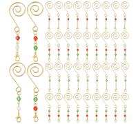 WADORN 100 Pieces 4 Styles Metal Ornament Hangers with Lobster Claws 3 Inch Pendant Christmas Ornament Hooks for Tree Decorations DIY Crafts Xmas Party Decoration