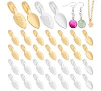 WADORN 100Pcs 2 Colors Alloy Glue-on Flat Pad Bails Pendant Cabochon, Tibetan Spoon Cabochon Connectors Empty Flat Pad Bails Hanger Jewelry Findings Charm Base Blank Setting for DIY Jewelry Marking