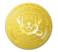 WADORN 100Pcs Dog Gold Embossed Envelope Seals, 2 Inch Cute Puppy Adhesive Certificate Seals Stickers Round Embossed Foil Seals Labels for Wedding Birthday Invitations Envelopes Party Certification