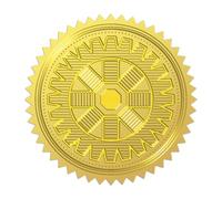 WADORN 100Pcs Mechanical Gear Gold Foil Embossed Seals, 2 Inch Steampunk Gear Gold Foil Envelopes Stickers Vintage Round Self Adhesive Embossed Seal Labels for DIY Craft Scrapbooking Calendar Awards